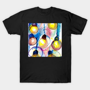 Watercolour Painting of Lightbulbs T-Shirt